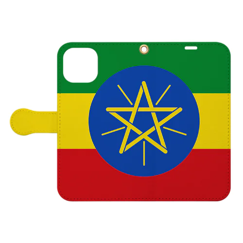 エチオピアの国旗 手帳型スマホケース