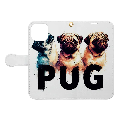 Pug*パグ 手帳型スマホケース