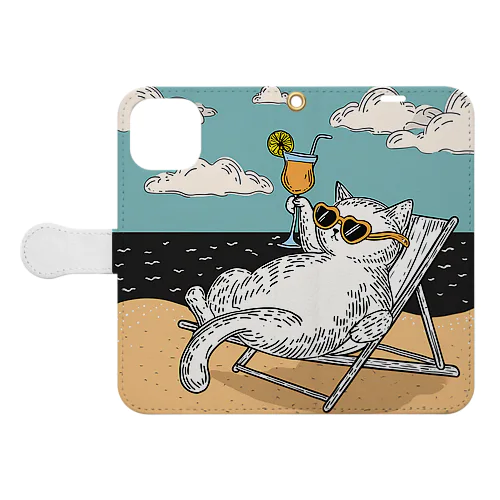 リゾートCat🏖 Book-Style Smartphone Case