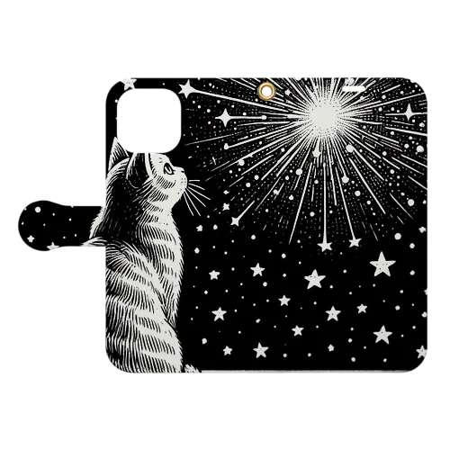 天体ショー見てるよ Book-Style Smartphone Case