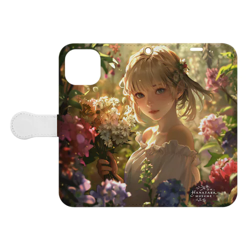 Fantasy Flower Field - Girl's Smile 手帳型スマホケース