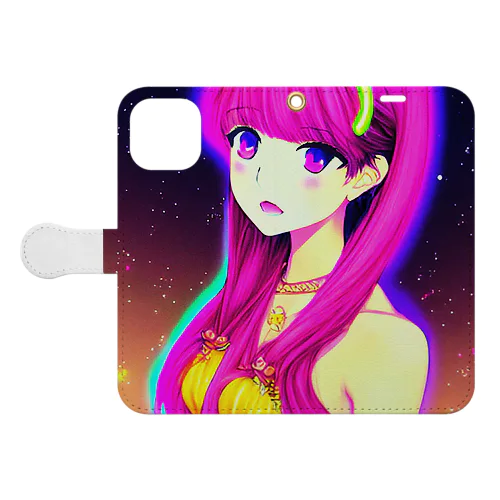 きゅぴきゅぴ★ピンク髪美人お姉さん Book-Style Smartphone Case