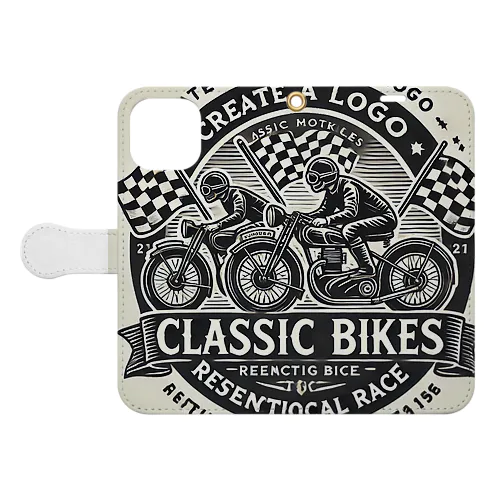  クラシックバイクの歴史的レース再現イベント Book-Style Smartphone Case