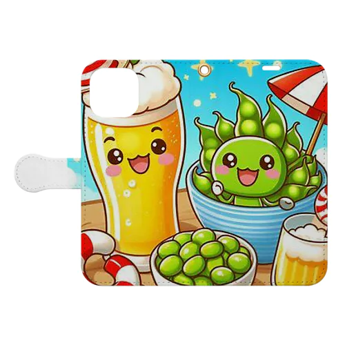 夏だ！打ち上げだ！ビールを飲もう！ Book-Style Smartphone Case