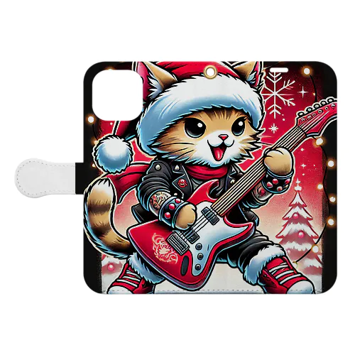 ギターを弾く猫ちゃん Book-Style Smartphone Case