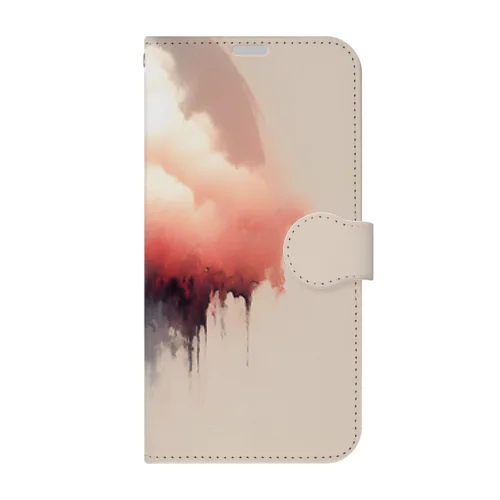 雲の断片を描くミニマルな形 Book-Style Smartphone Case