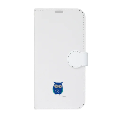 フクロウのイラストスマホケース Book-Style Smartphone Case
