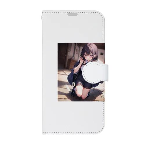 00181-Anime girl with purple hair and blue eyes Book-Style Smartphone Case
