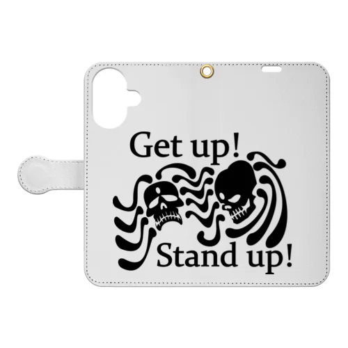 Get Up! Stand Up!(黒) Book-Style Smartphone Case