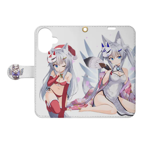 葛乃葉珠姫手帳型スマホケース（サンタ＆チャイナ) Book-Style Smartphone Case