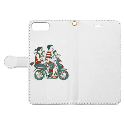 【バリの人々】バイク家族乗り Book-Style Smartphone Case