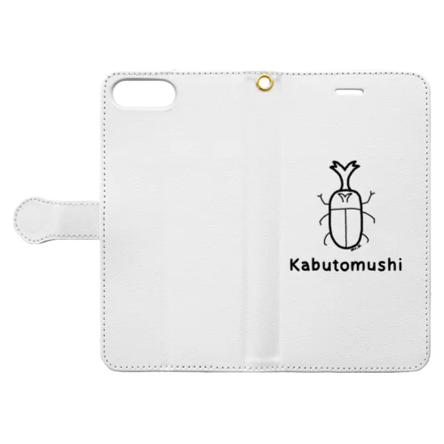 Kabutomushi (カブトムシ) 黒デザイン Book-Style Smartphone Case