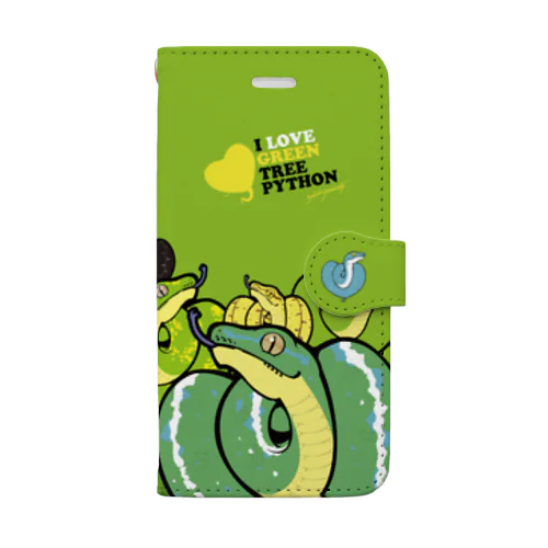 グリーンパイソンGREEN Book-Style Smartphone Case