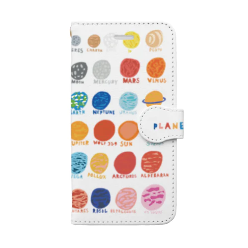 長男の絵（PLANETS） Book-Style Smartphone Case