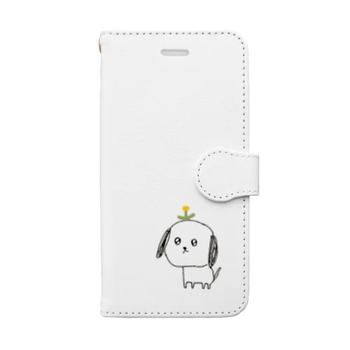 黄色い花と犬くん Book-Style Smartphone Case