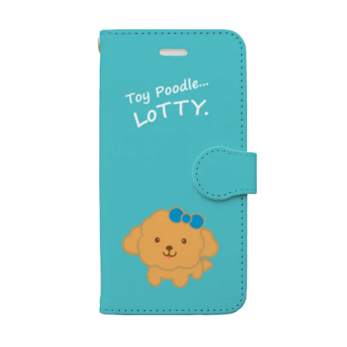 トイプードル犬【ロティ】ブルー#347 Book-Style Smartphone Case