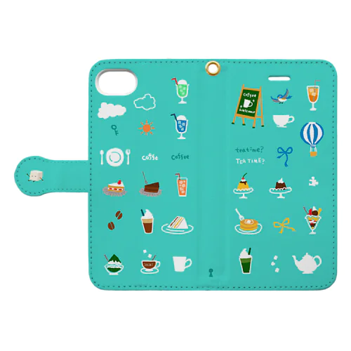 喫茶店柄 Book-Style Smartphone Case