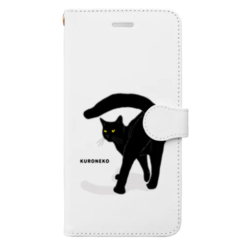 黒猫たんのおちりが堪能出来る権利の付与 黒ロゴ Book-Style Smartphone Case