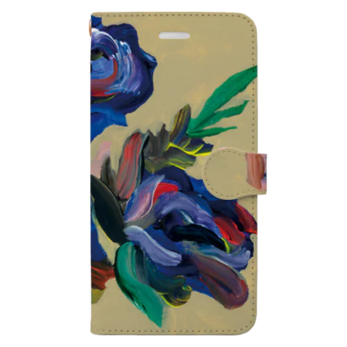 beige back flowers Book-Style Smartphone Case