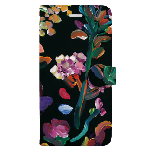 black flowers Book-Style Smartphone Case