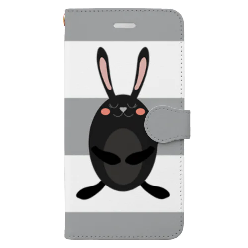 黒うさぎwithハリネズミ Book-Style Smartphone Case