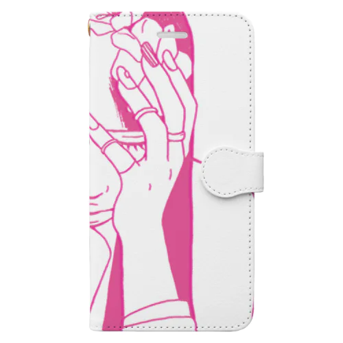 ピンク女の子ちゃん Book-Style Smartphone Case