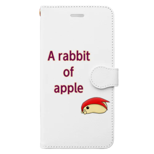 英字付き うさぎリンゴちゃん Book-Style Smartphone Case