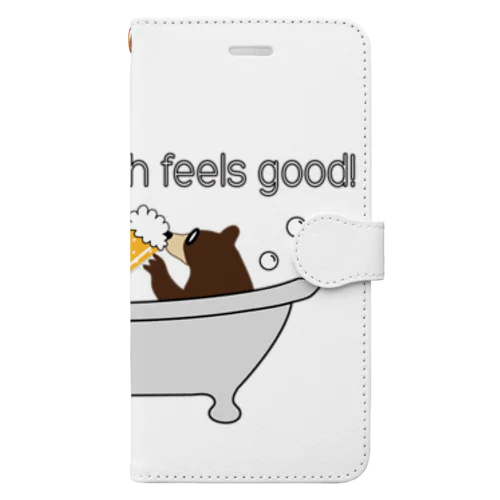 ビールベアー イン バブルバス Book-Style Smartphone Case