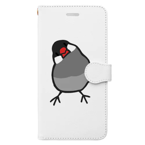 かしげる文鳥　桜文鳥 Book-Style Smartphone Case