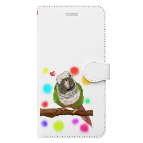 ホオミドリアカオウロコインコ フルカラー② Book-Style Smartphone Case