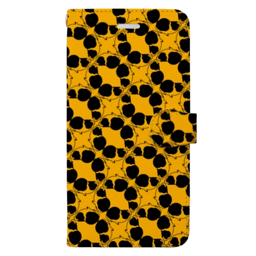 モルモットサークル黒黄色 Book-Style Smartphone Case