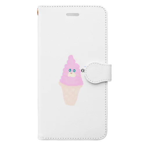 ピンクのソフトクリーム Book-Style Smartphone Case