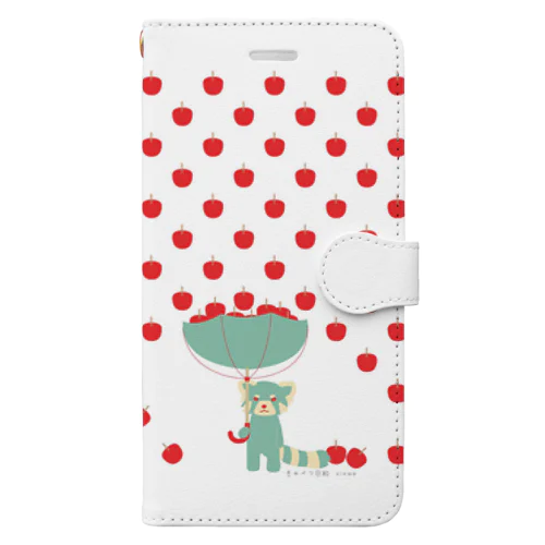 りんご雨レッサーパンダ Book-Style Smartphone Case