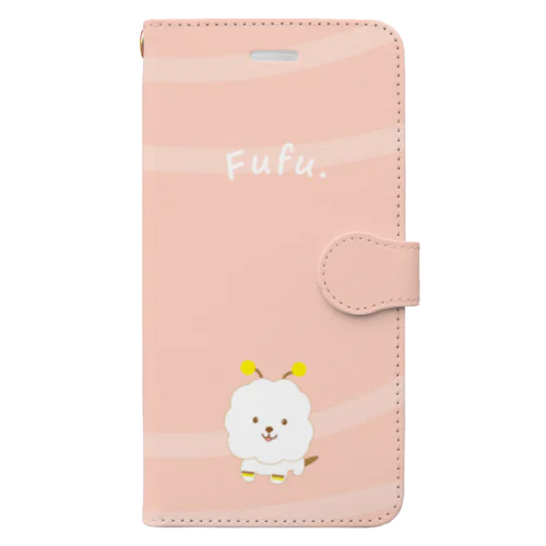 【COLOM.】コロ。ビションフリーゼ犬【ふぅふぅ】bee!!!手帳型アイフォンスマホケースピンク Book-Style Smartphone Case