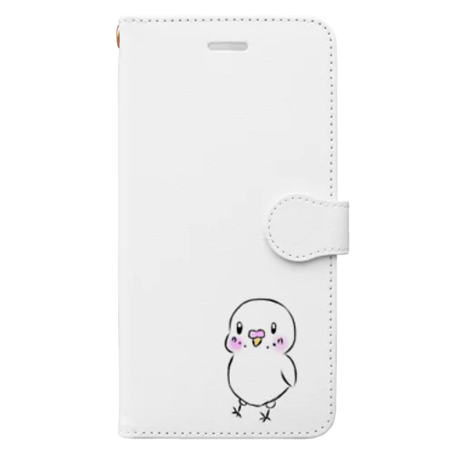 セキセイインコのハクちゃん(iPhoneケース) 手帳型スマホケース