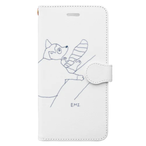 ワオキツネザル(手抜き) Book-Style Smartphone Case