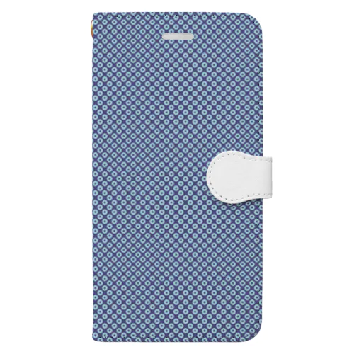 鹿の子（小柄、縦長、青×水） Book-Style Smartphone Case