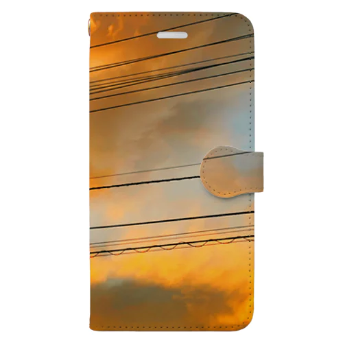 夕焼けと電線 Book-Style Smartphone Case