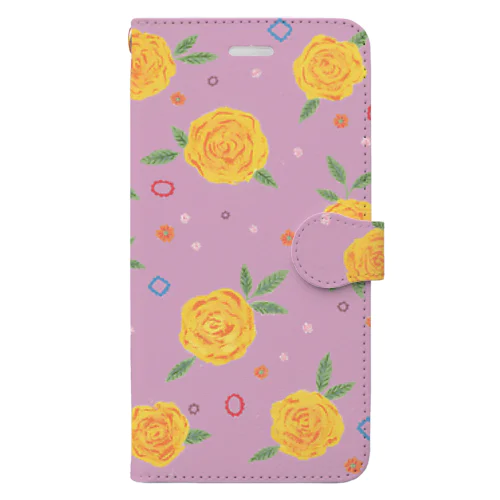 黄色い薔薇 Book-Style Smartphone Case