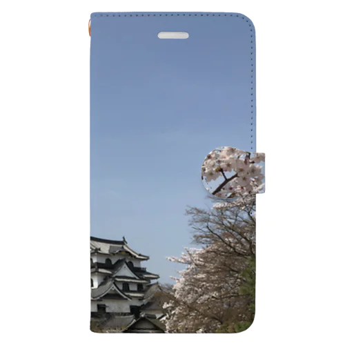 彦根城と桜 手帳型スマホケース