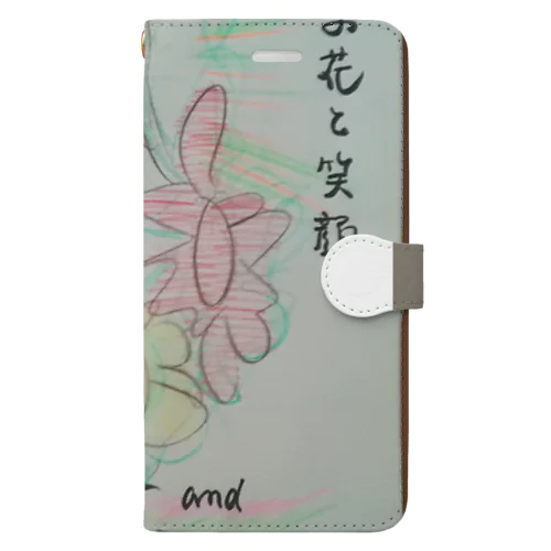 お花と笑顔のパワー Book-Style Smartphone Case