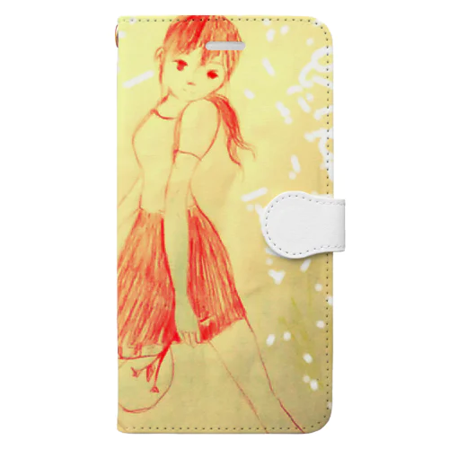 振り向き女の子白光タイプ Book-Style Smartphone Case