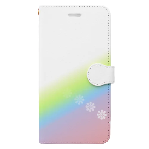 グラデーション花 Book-Style Smartphone Case