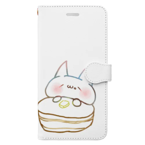 ほっとねーこ　いろなし 手帳型スマホケース