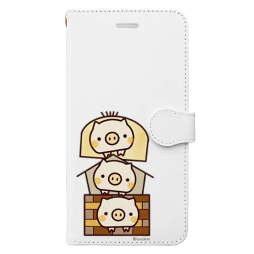 三匹の仲良し子ブタくん Book-Style Smartphone Case