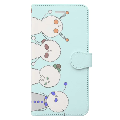 古墳familyスマホケース(水色) Book-Style Smartphone Case