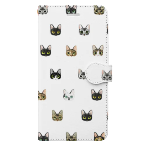 ねこまみれ Book-Style Smartphone Case