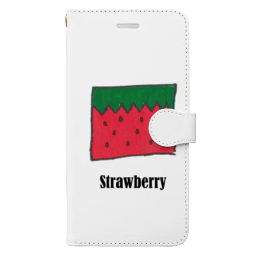 なんちゃってStrawberry 手帳型スマホケース