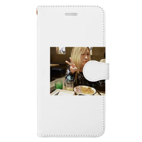 カレー食べながらピースするトマピー Book-Style Smartphone Case