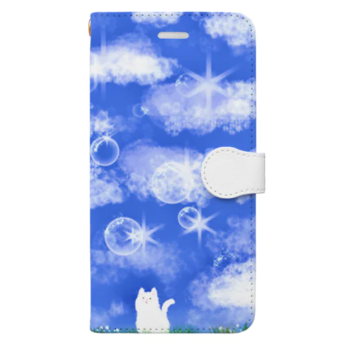 空としゃぼん玉とにゃんこ Book-Style Smartphone Case